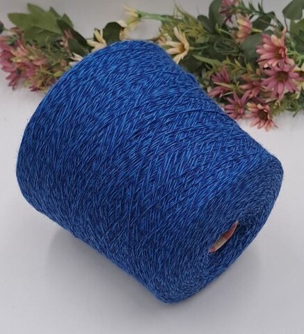 100% шерсть Transilana British wool - Mail Blue Ярко-голубой с синим меланж 450м/100гр