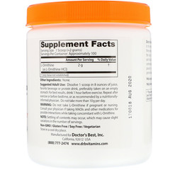 Doctor's Best, Чистый L-орнитин, порошок, с нейтральным вкусом, 200 г (7,1 унций)