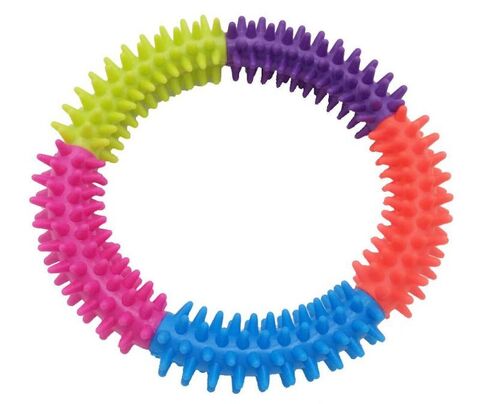 Homepet DENTAL игрушка для собак кольцо с шипами разноцветное 15,3 см