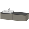 Duravit Happy D.2 Plus Столешница 16x1300x550мм для тумбы #HP4934, HP4944, HP4954, HP4963, HP4973 с вырезом под 1 раковину SX, цвет: graphite supermat HP031HL8080