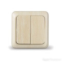 Выключатель Universal олимп 2-клав. сосна 5560834