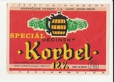 K15268 ЧССР Чехословакия Пивная этикетка KORBEL Special Decinsky