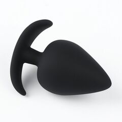 Черная силиконовая анальная пробка Soft-touch - 6,7 см. - 