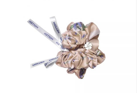 Комплект шелковых резинок для волос Mollen Первоцвет пудровый