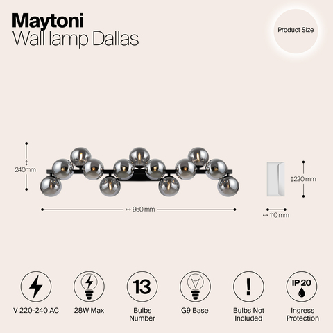 Настенный светильник Maytoni Dallas MOD547WL-13B