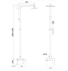 Душевая система GANZER GZ44062-D (25062-D) Бронза схема