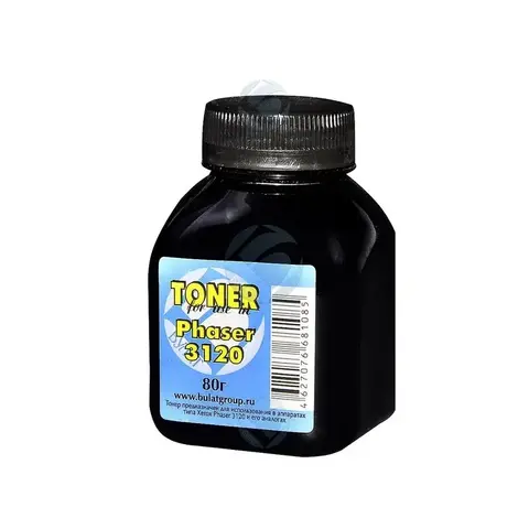 Тонер БУЛАТ Phaser 3120 для Xerox Phaser 3120 (Чёрный, банка 80 г)