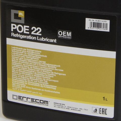 Масло синтетическое Errecom POE 22 1л OL6011.K.P2