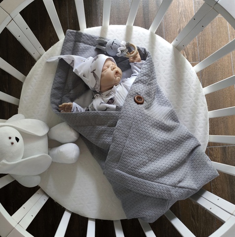Летний комплект для новорожденного 3 предмета, рост 56, 100% хлопок, цвет серый, MAMINY ZAPISKY