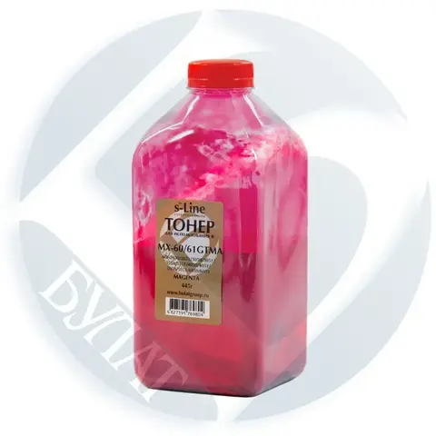 Тонер БУЛАТ s-Line MX-60, 61GTMA для Sharp MX-2630, 3050 (Пурпурный, банка 445г, тонер+девелопер)