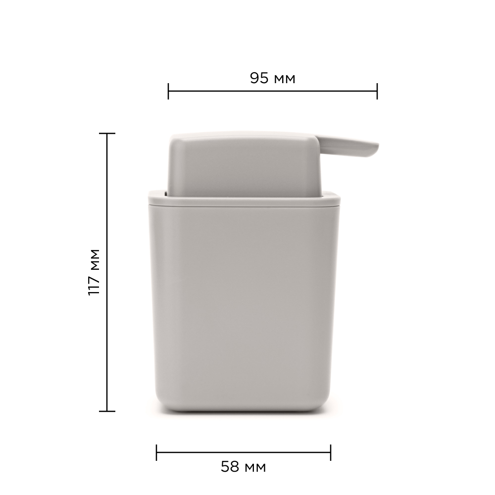 Диспенсер для жидкого мыла, Серый, арт. 302763 - фото 4