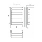 Полотенцесушитель электрический Terminus Полка П8 500x796, ТЭН HT-1 300W, левый/правый