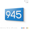 Номер на дверь 945, табличка на дверь для офиса, квартиры, кабинета, аудитории, склада, голубая 120х70 мм, Айдентика Технолоджи