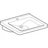 Раковина Geberit Renova Comfort Square, безбарьерная: B=60см, T=55см, Отверстие под смеситель=По центру, Перелив=Без, Белый
