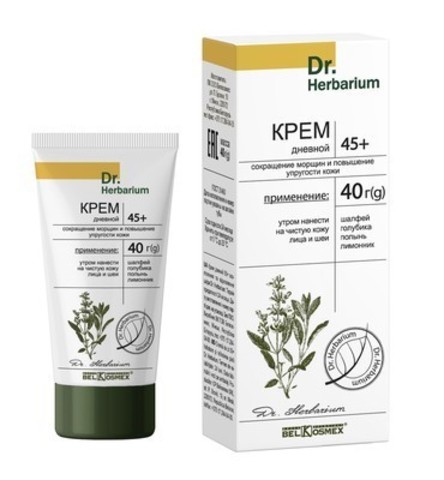 BelKosmex Dr.Herbarium Крем дневной 45+ сокращение морщин и повыш.упругости кожи 40г