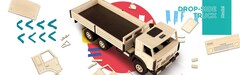 Бортовой грузовик КАМАЗ от TARG - деревянный конструктор, сборная модель, 3d пазл