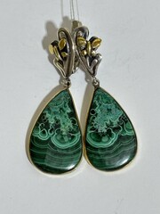Хризоколла  (серьги из серебра)