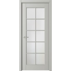 Межкомнатная дверь эмаль Классика 5 серая со стеклом