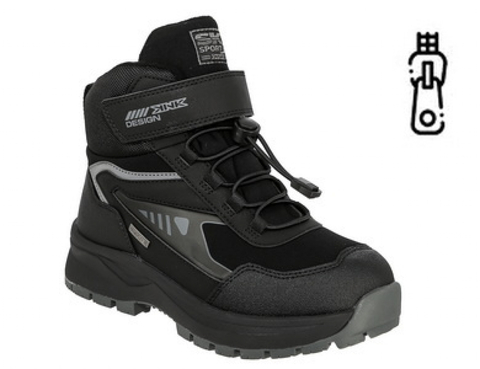 Кедберри ботинки с мембраной36-41 черн-сер PUY_2535_black