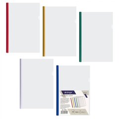 
          Папка-скоросшиватель с планкой Alingar, A4, 215х310 мм, 160 мкм. прозрачный, цвет планок ассорти