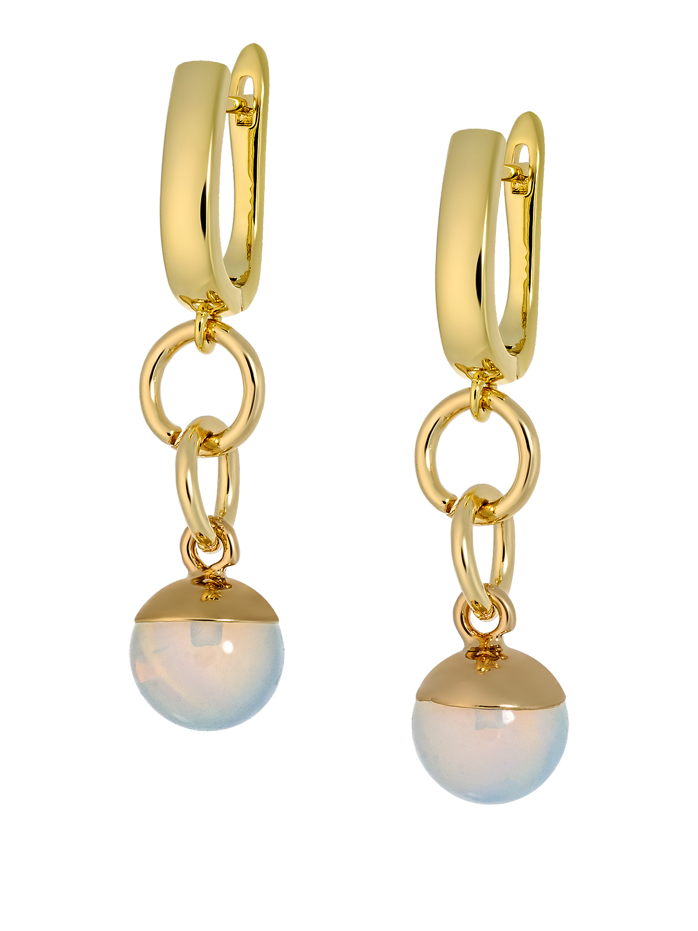 Длинные серьги с розовым кварцем