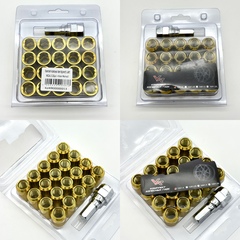 Комплект колесных гаек под внутр. шест. M12x1.5 20шт. + Ключ Желтый