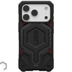 Чехол Uag Monarch Pro Case для iPhone 17 Pro, Красный | Carbon Fiber Black/Red