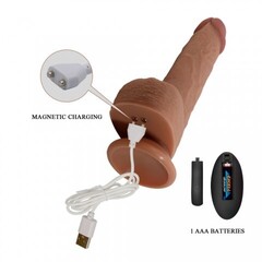 Реалистичный вибратор с фрикцией Tommy и пультом ДУ, 22,5 см