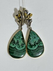 Хризоколла  (серьги из серебра)