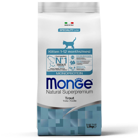 Monge PFB Cat Monoprotein корм с форелью для котят 10 кг