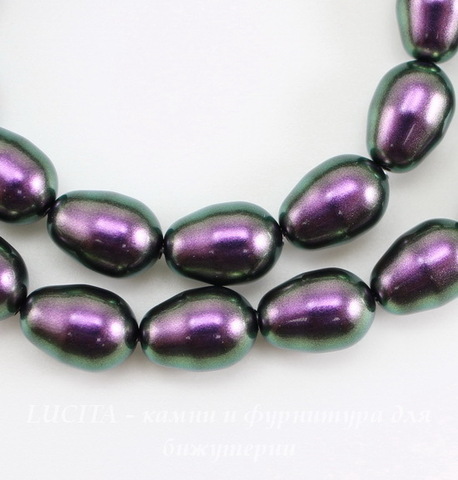 5821 Хрустальный жемчуг Crystal Iridescent Purple  грушевидный 11х8 мм ()