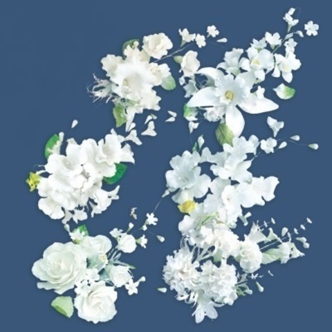 Ветка цветочная из сах.мастики Большая Белая, 1шт