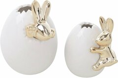 Набор 2 вазы-скорлупки с зайцами Hoff Interieur Eggs Vase
