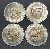 K15975 1994 50 рублей набор 4 монеты Красная Книга aunc-unc, Сапсан Слепыш Джейран Зубр