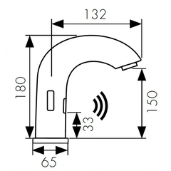 Сенсорный смеситель KAISER Sensor 38421 для раковины (питание 220В) схема