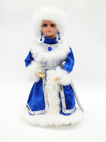 Снегурочка в голубой с серебром шубе и шапке 40см Triumph Nord