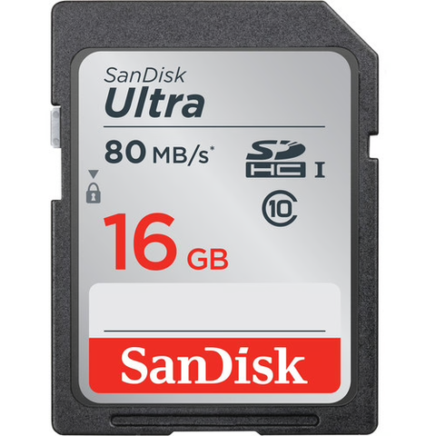 Карта памяти SanDisk 16GB Ultra SDHC 80MB/s, Class 10 UHS-I