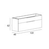 Cezares 55161 URBAN Тумба под раковину с двумя выдвижными ящиками 55161 Frassino scuro, 120x46x62