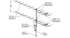 Схема установки Radial 2Y12-2m HOR - E1xH2