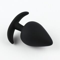 Черная силиконовая анальная пробка Soft-touch - 5,3 см. - 
