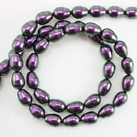5821 Хрустальный жемчуг Crystal Iridescent Purple  грушевидный 11х8 мм ()