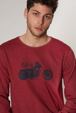 Бордовый костюм с мотоциклом Admas