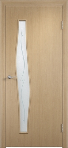 Дверь Верда С-10 (фьюзинг), цвет белёный дуб, остекленная