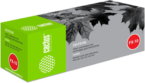 Картридж лазерный Cactus CS-FX10S FX-10 черный (2000стр.) для Canon L100, L120, 4140, MF4380dn, D420, D480