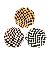 Тарелки маленькие в клетку "Halloween" 8шт. (2023)