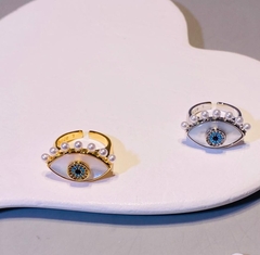 85432- Кольцо ГЛАЗ с перламутром