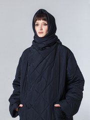 Утепленный платок "Косынка". Черный