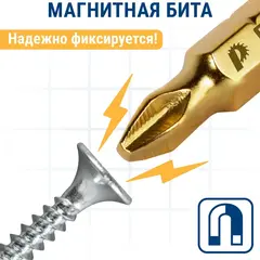 Бита отверточная ПРАКТИКА Эксперт PH-2 х 25мм Tin (037-015)