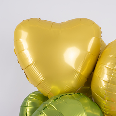 Г 18''/46 см, Сердце, Сатин,  Желтый банан, 1 шт.
