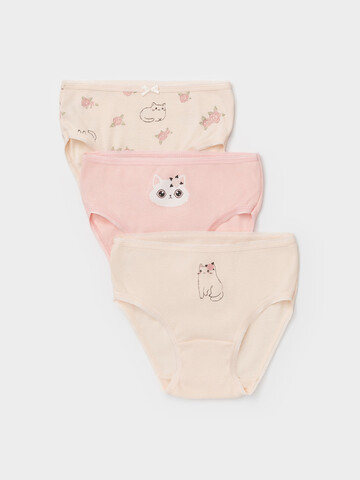 набор трусы/ уп  для девочки  К 1909-3уп/св.лосось,св.жемчуг,котики в цветах Ал